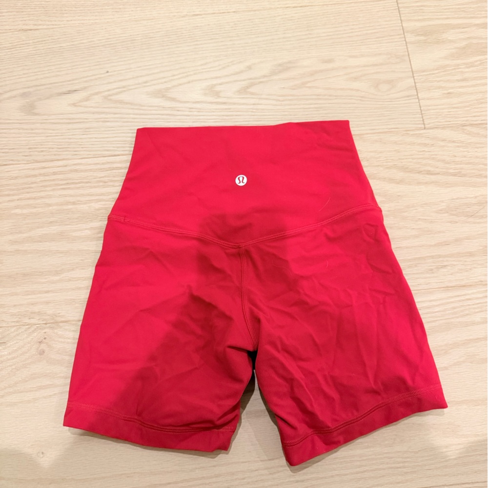 lululemon athletica Women's Red High-Waisted Shorts 6” inseam size 4